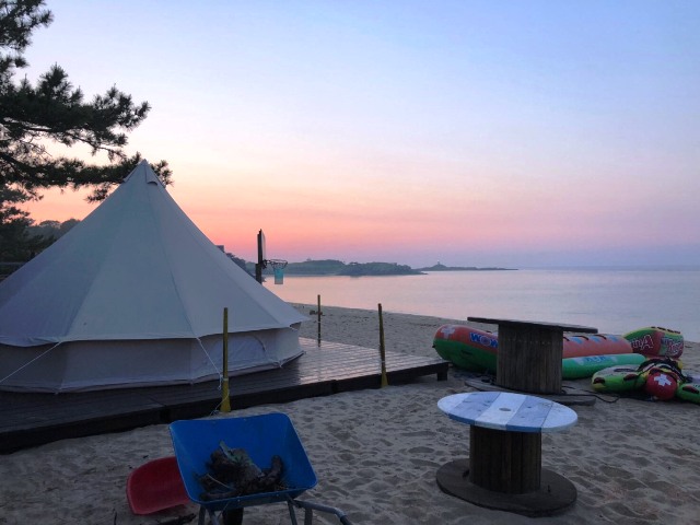 壱岐　錦浜海水浴場　グランピング