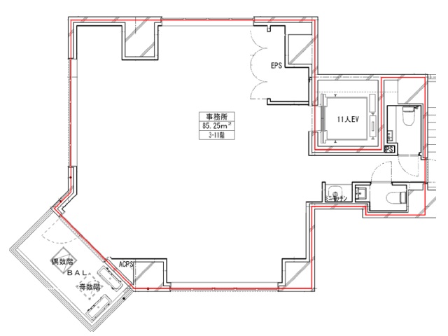 WELL　SQUARE　OFFICE　YOYOGI基準階間取り図.jpg