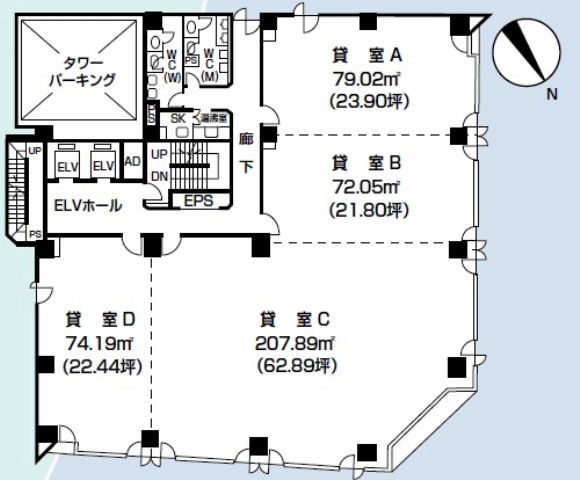 徳島眉山第一生命ビルディング基準階間取り図.jpg