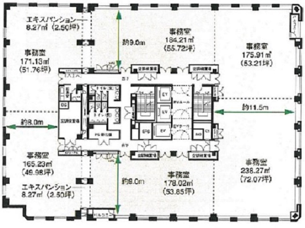 NBF名古屋広小路ビル基準階間取り図.jpg