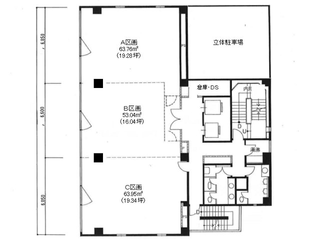 損保ジャパン日本興亜大分駅前ビル基準階間取り図.jpg