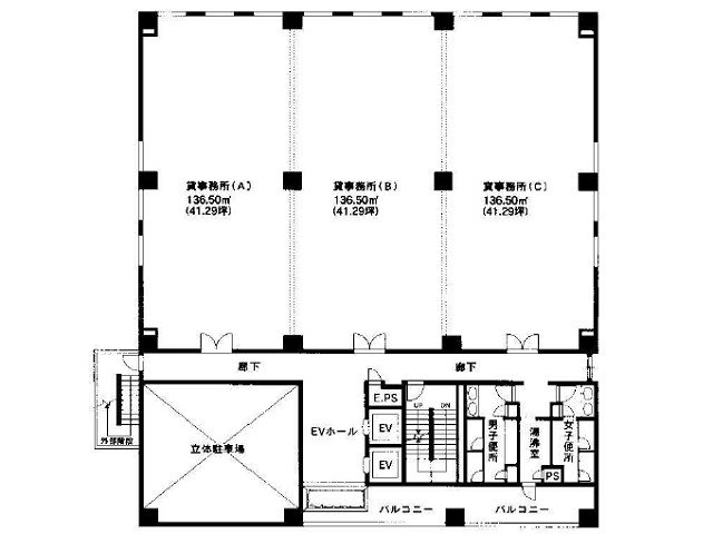 福岡セントラルビル基準階間取り図.jpg