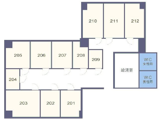 加瀬のレンタルオフィス池袋（加瀬ビル122）基準階間取り図.jpg