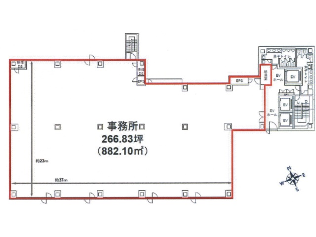 ヒューリック築地イースト266.83T基準階間取り図.jpg