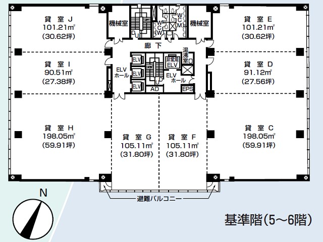 博多駅前第一生命ビル基準階間取り図.jpg