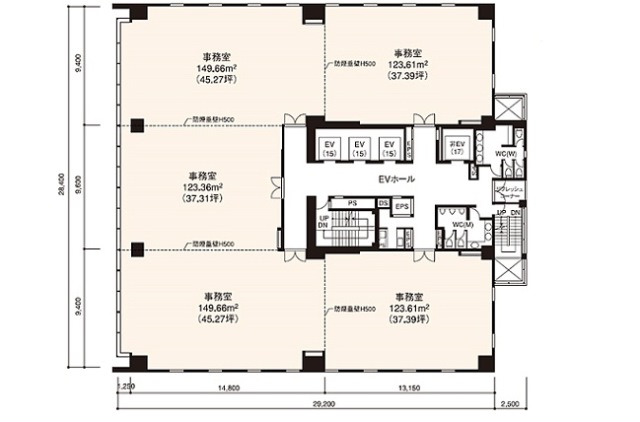 天神渡辺通ビル基準階間取り図.jpg