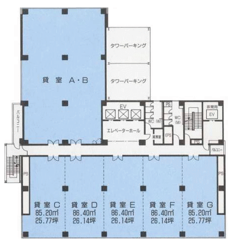 明治安田生命広島幟町ビル基準階間取り図.png