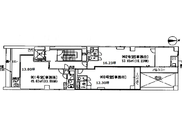 谷町エクセルビル 9F 基準階間取り図.jpg