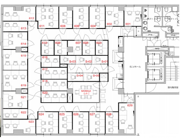 オープンオフィス大手町ビル基準階間取り図.jpg