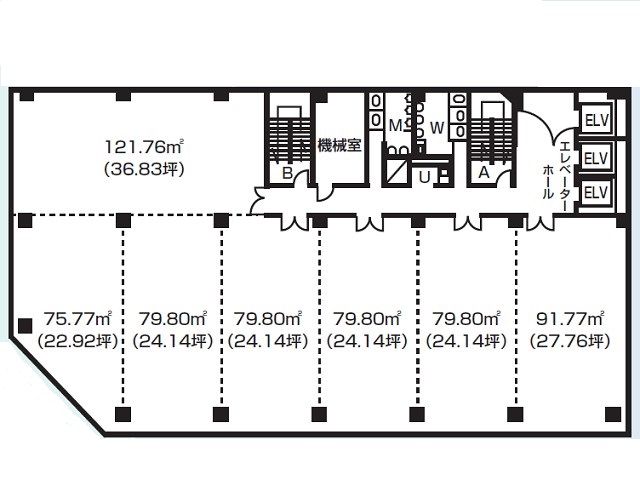 朝日新聞第一生命ビル基準階間取り図.jpg