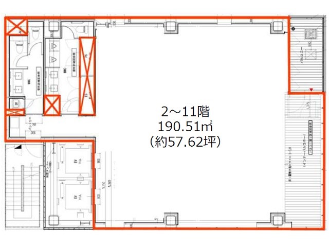 CIRCLESﾉ葉博多ビル基準階間取り図.jpg