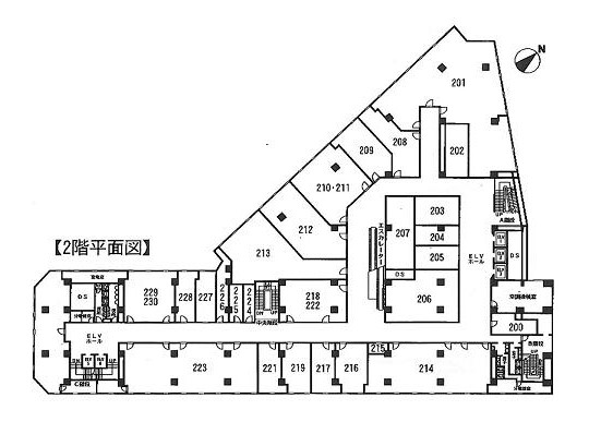 新橋駅前1号館2F基準階間取り図.jpg