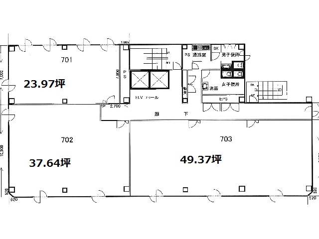 機動ビル 7F　基準階間取り図.jpg