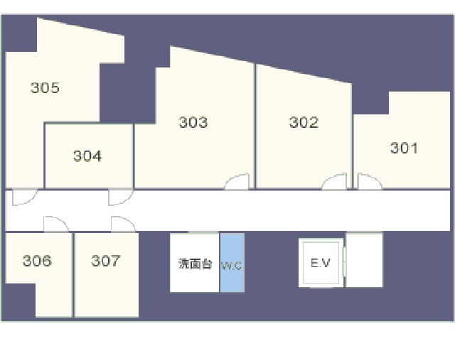 加瀬のレンタルオフィス西新井（第111新井ビル）3F基準階間取り図.jpg