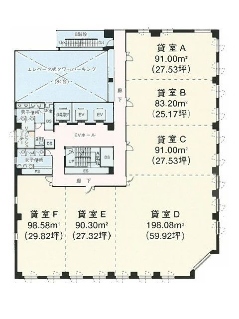 岡山フコク生命駅前ビル基準階間取り図.jpg