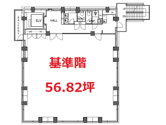 （仮称）御徒町のオフィスビル基準階間取り図.jpg