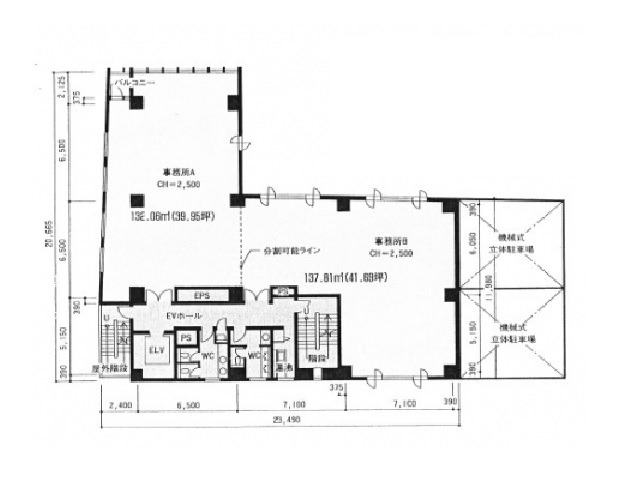 ヨコハマジャスト2号館4-6F39.95T,41.69T基準階間取り図.jpg