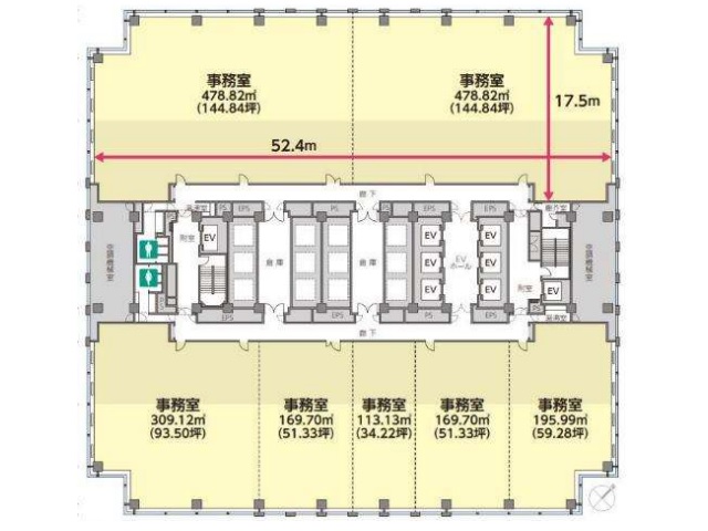 ワールドビジネスガーデンマリブイースト・ウエスト基準階間取り図.jpg