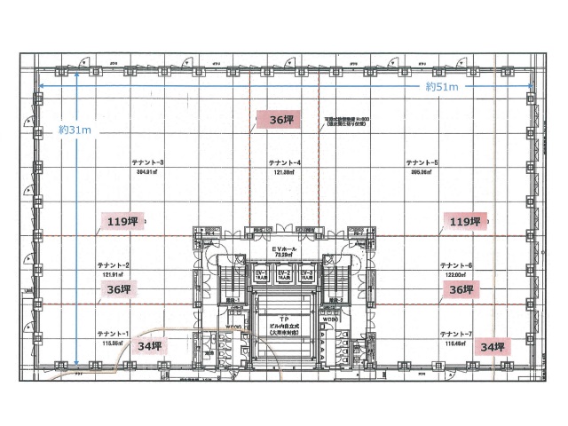 （仮称）京阪北10西3南オフィス計画基準階間取り図.jpg