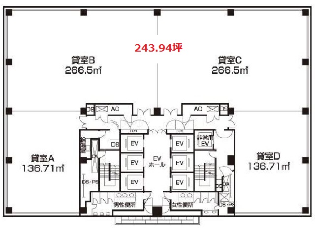 基準階間取り図　近鉄新難波.jpg