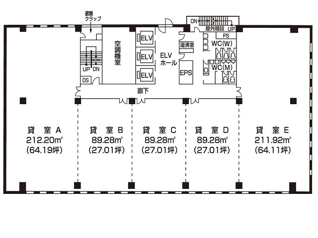 福岡祇園第一生命ビル基準階間取り図.jpg