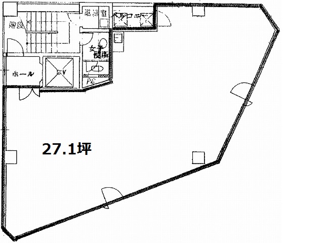 若杉西梅田ビル基準階間取り図.jpg